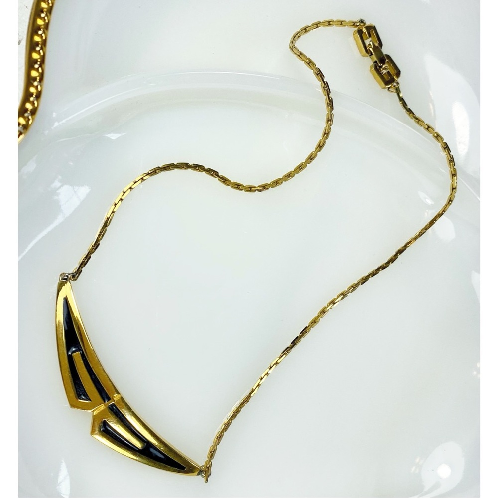 Givenchy Couture Gold Plated Abstract Logo Necklace